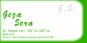 geza sera business card